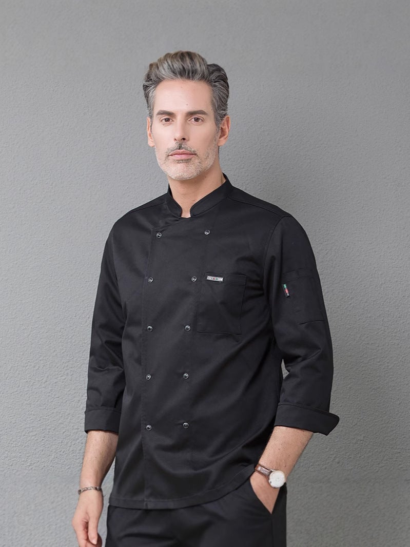 Chain El Catering Canteen Long-Sleeved Chef Uniform Custom Cake Milk Tea Shop Kitchen Three-Quarter Sleeve Work Clothes - Image 4